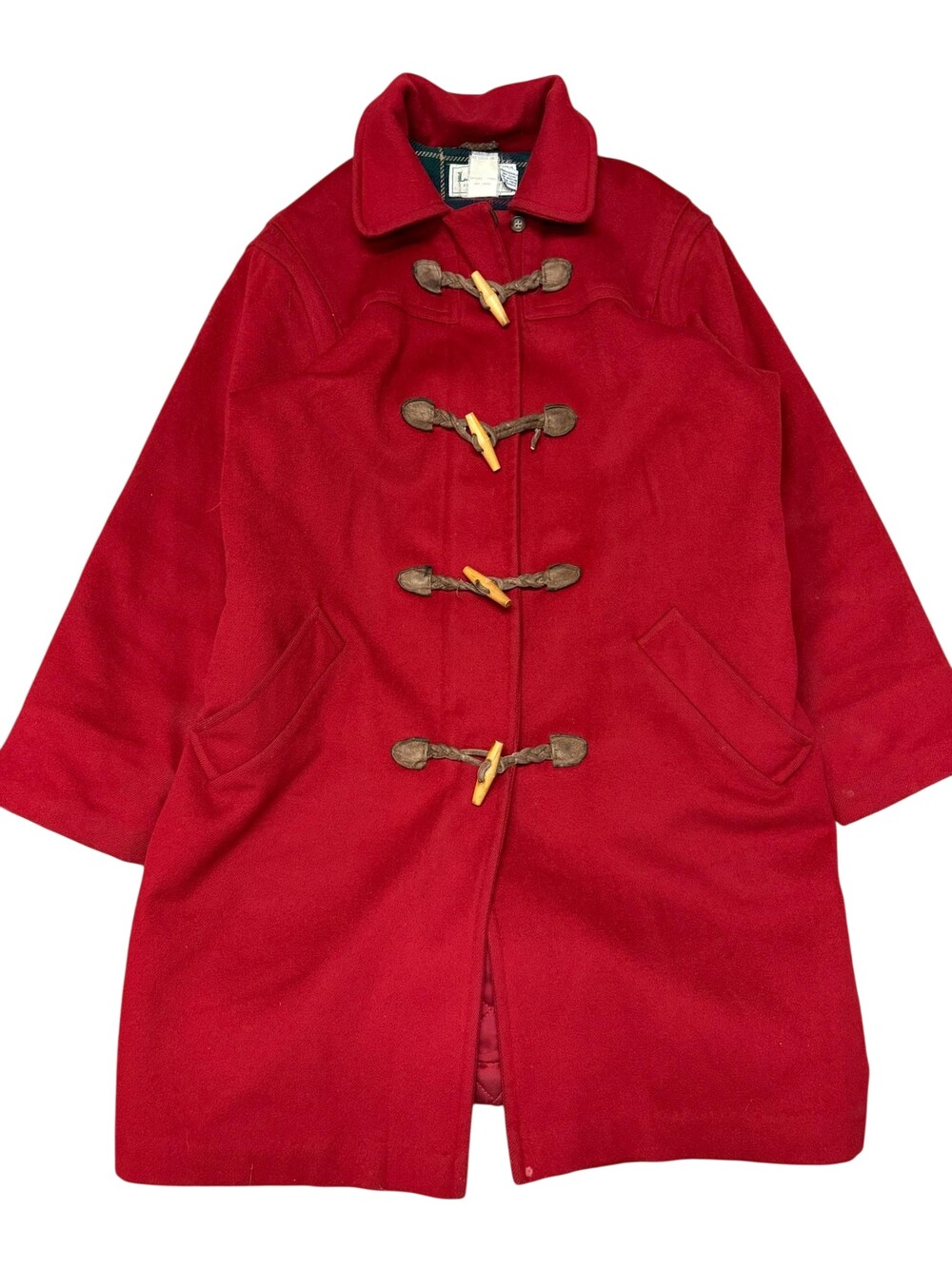 Vintage L.L. Bean Coat Womens 10 Red Wool Duffle Toggle Thinsulate Parka 80s